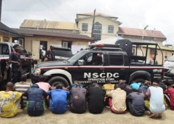 NSCDC Arrests 19 Suspected Illegal Crude Refiners In Rivers