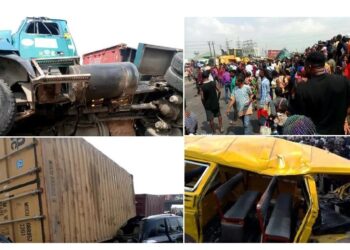One Dead As Laden Containers Fall On Vehicles On Apapa Oshodi Expressway, Lagos