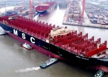 MSC’s New Giant 24,100 TEU Boxship Hits The Water In China