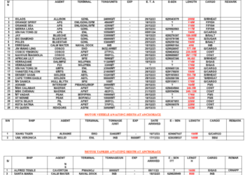 Vessels Expected At Lagos Ports As At 19th December, 2023