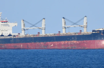 Cargo Ship Stranded on Sandbank in River Severn Estuary, UK