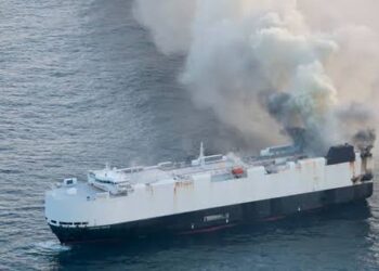 Cargo Ship Carrying 3,000 Vehicles Sinks In Pacific Ocean After Catching Fire
