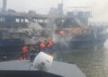Navy Rescues 20 Crew Members In Vessel Fire