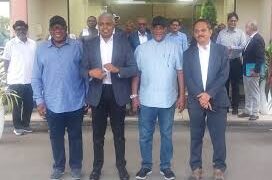 The Chief Executive Officer, Nigerian Midstream and Downstream Petroleum Regulatory Authority Mr Saidu Mohammed and others during a tour of Indorama Eleme Petrochemicals Limited facilities in Eleme, Rivers state last week