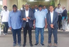 The Chief Executive Officer, Nigerian Midstream and Downstream Petroleum Regulatory Authority Mr Saidu Mohammed and others during a tour of Indorama Eleme Petrochemicals Limited facilities in Eleme, Rivers state last week