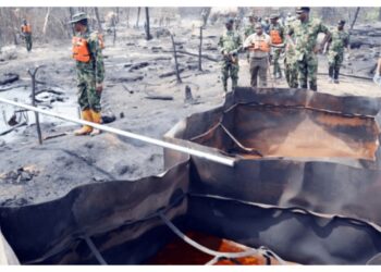 Navy Destroys Illegal Crude Oil Storage Site In River