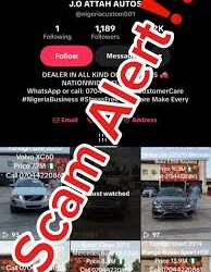 NCS Warns Of Fake Social Media Vehicle Auction Account