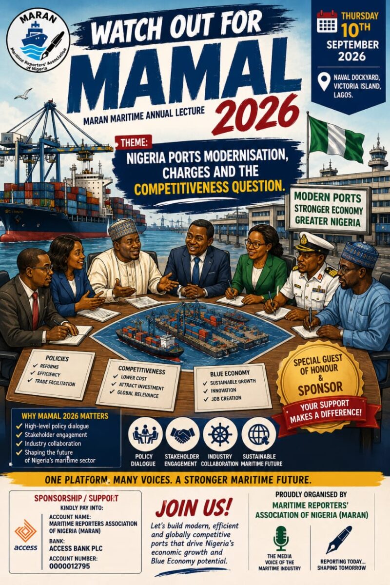 MARAN Sets September 10 for Landmark Maritime Lecture on Nigeria's Port Competitiveness