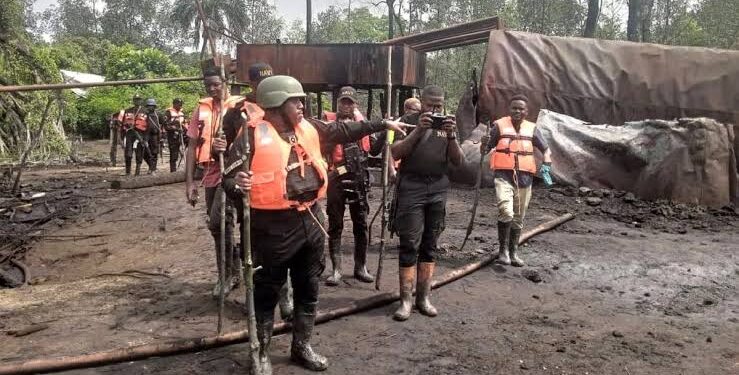 Navy ‌‍‍‍⁠⁠‌‍‍‌‌‌Disrupts 2 Illegal Refining Sites In Rivers