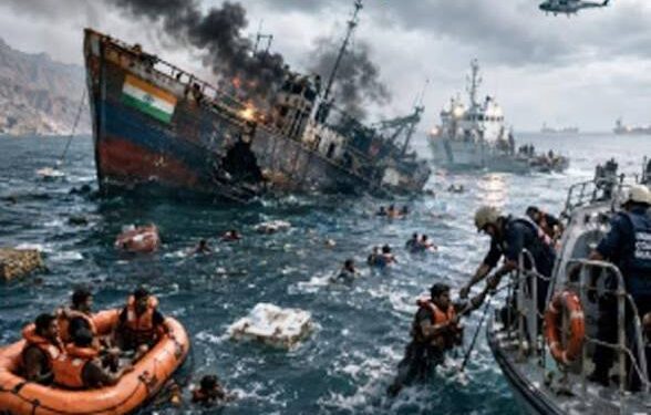 Indian-Flagged Ship With 14 Crew Members Overturns & Sinks In Red Sea After Attack
