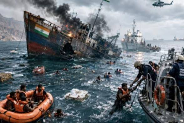 Indian-Flagged Ship With 14 Crew Members Overturns & Sinks In Red Sea After Attack